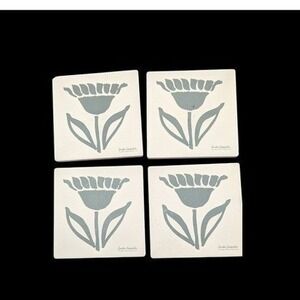 Thirstystone Coasters Green Flower Sandstone  Kersten Sodenholm set of 4